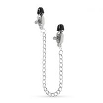 EasyToys Big Nipple Clamps with Chain Silver