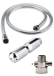 ruff GEAR Stainless Steel Flow Control Micro Mighty Anal Douche with Shower Hose